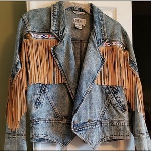 Denim Fringe Jacket